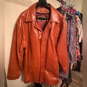Men's Rust Color Leather Jacket